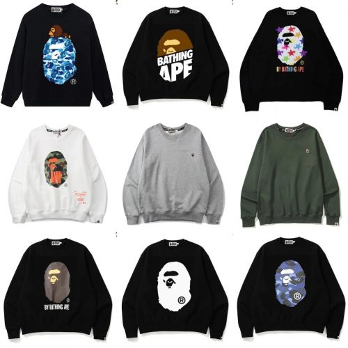 A Bathing Ape BAPE Graphic Crewneck Sweatshirt Multicolor