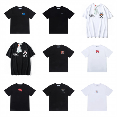 Off-White Graphic Print Cotton T-Shirt Multicolor