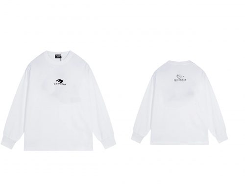 Balenciaga Turbo Long Sleeve T-Shirt Cotton White