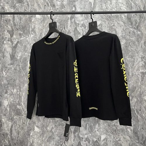 Chrome Hearts Gothic Print Long Sleeve Shirt Black