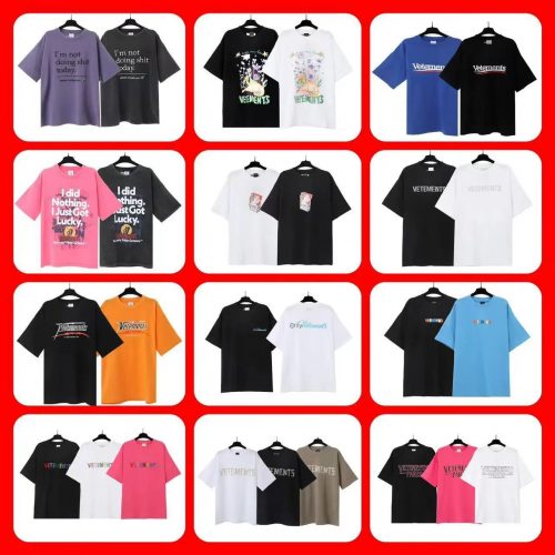 Vetements Graphic Print Oversized Tee Streetwear T-Shirt Multicolor