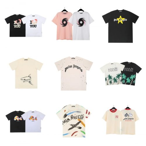 Palm Angels Graphic Print Streetwear T-Shirt Multicolor