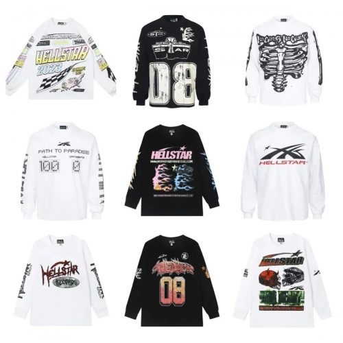 Hellstar Graphic Long Sleeve Cotton T-Shirt Multicolor