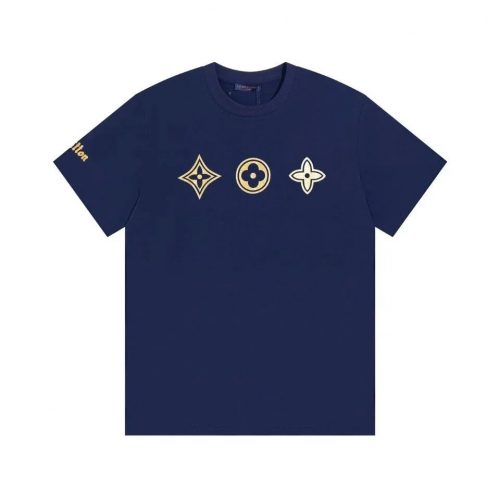 Louis Vuitton LV Monogram Flower Graphic Cotton T-Shirt Navy