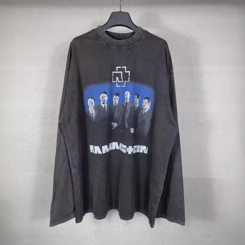 Rammstein Band Graphic Vintage Long Sleeve Shirt Black
