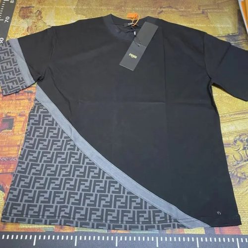 Fendi FF Logo Panel Graphic T-Shirt Black
