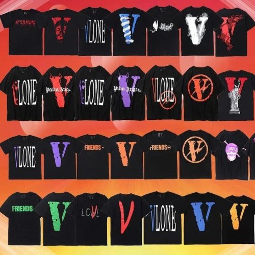 Vlone Graphic Print Streetwear T-Shirt Black