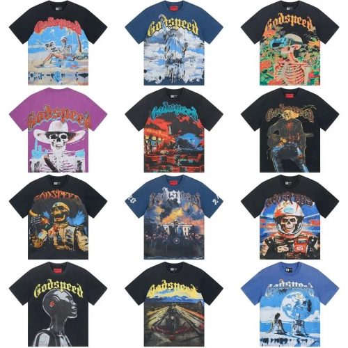 Godspeed Graphic Print Streetwear T-Shirt Multicolor