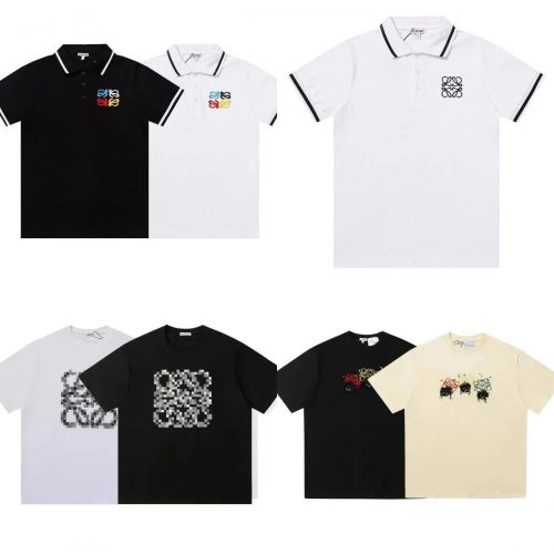 Loewe Anagram Graphic Cotton T-Shirts and Polo Shirts Multicolor