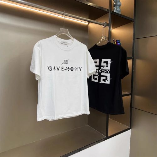 Givenchy Graphic Print Cotton T-Shirt Black and White