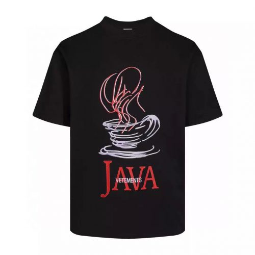 Vetements Java Graphic Cotton T-Shirt Black