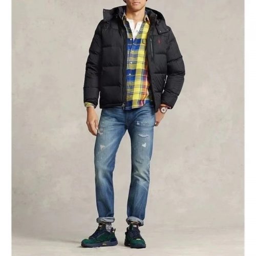 Ralph Lauren Puffer Jacket Warm Down Winter Jacket Black