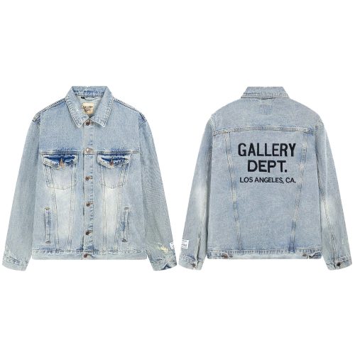 Gallery Dept. Los Angeles Denim Jacket Distressed Streetwear Jacket Blue