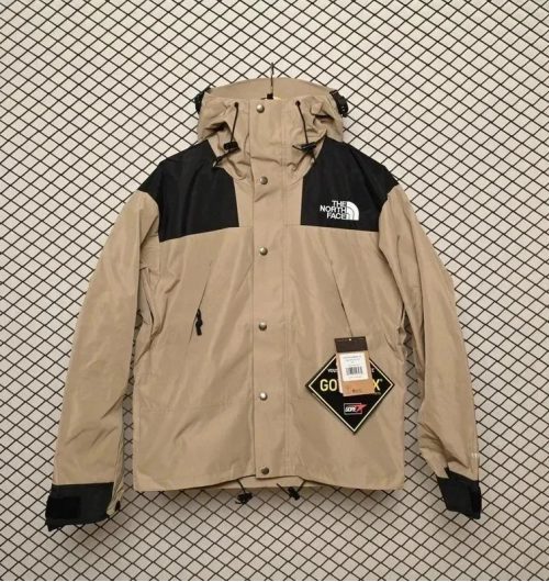 The North Face TNF Mountain Light Waterproof Jacket Beige and Black