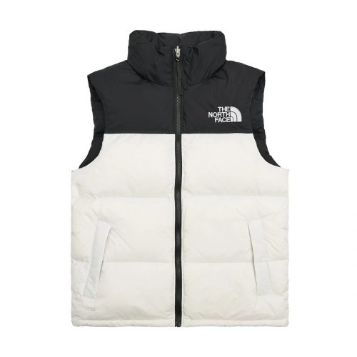 The North Face TNF Nuptse 700 Puffer Vest White and Black