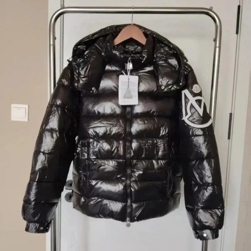Moncler Maya Shiny Puffer Jacket Black