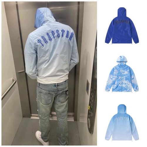 Trapstar Hyperdrive Windbreaker Streetwear Jacket Light Blue