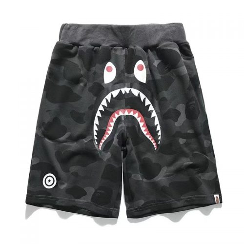 A Bathing Ape BAPE Shark Camo Graphic Streetwear Shorts Black