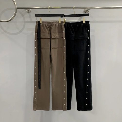 Rick Owens Side Snap Cargo Pants Casual Trousers Black and Brown