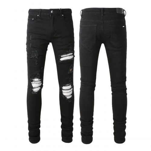 Amiri MX1 Distressed Skinny Jeans Black