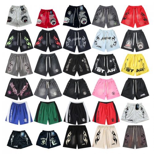 Hellstar Graphic Print Streetwear Shorts Multicolor