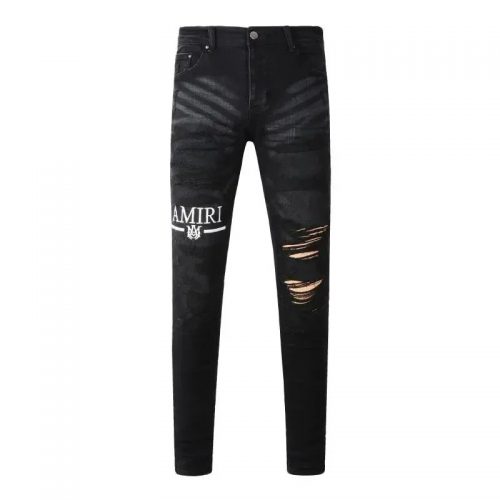 Amiri MX1 Distressed Slim Fit Jeans Black