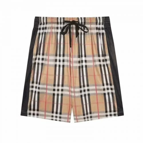 Burberry Check Print Casual Shorts Beige and Black