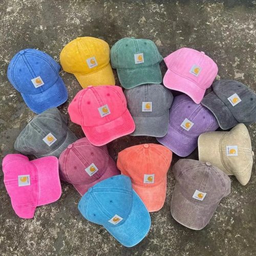 Carhartt Washed Denim Baseball Cap Vintage Dad Hat Multicolor