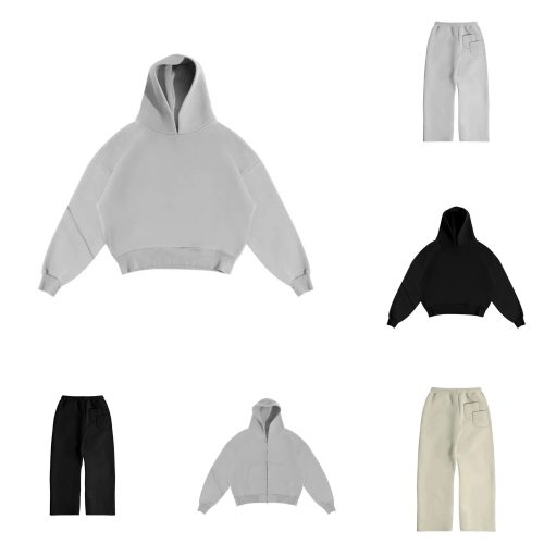 Design Oversized Heavyweight Cotton Hoodie and Joggers Set Multicolor