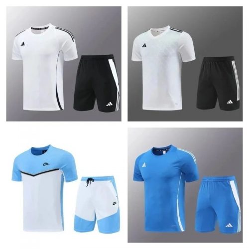 Adidas White Black Training Set Sports T-Shirt and Shorts