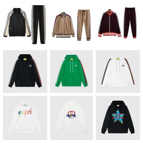 Gucci Adidas x Gucci Graphic Streetwear Hoodie Set Multicolor