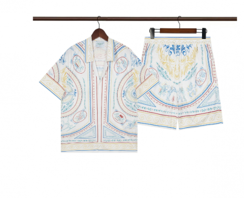 Casablanca Graphic Print Silk Matching Set White