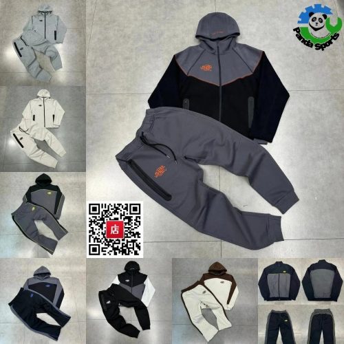 Nike Colorblock Hoodie and Joggers Set Casual Tracksuit Multicolor