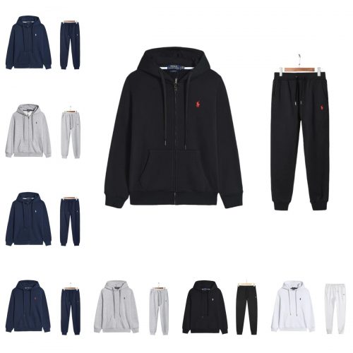 Ralph Lauren Pony Logo Casual Tracksuit Set Black