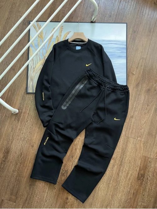 Nike NOCTA Tech Fleece Streetwear Tracksuit Set Black