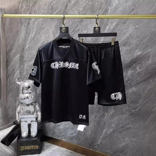 Chrome Hearts Mesh Jersey Streetwear Matching Set Black