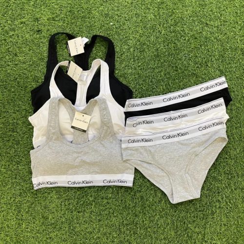 Calvin Klein CK Modern Cotton Bralette and Bikini Set Comfortable Underwear Set Multicolor