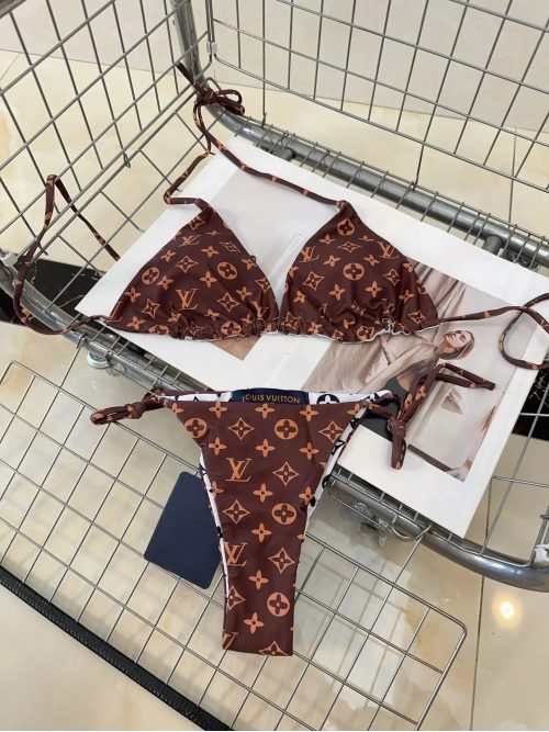 Louis Vuitton LV Monogram Iconic Bikini Swimsuit Brown
