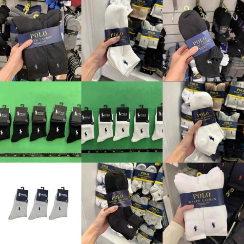 Polo Ralph Lauren PRL Classic Sport Cotton Socks Multi-Pack White and Black