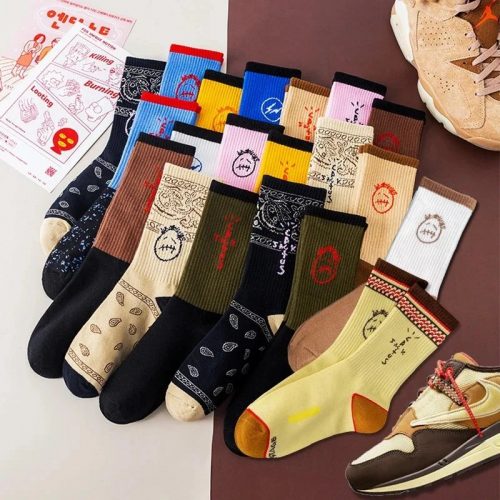 Travis Scott Cactus Jack Graphic Cotton Socks Multicolor