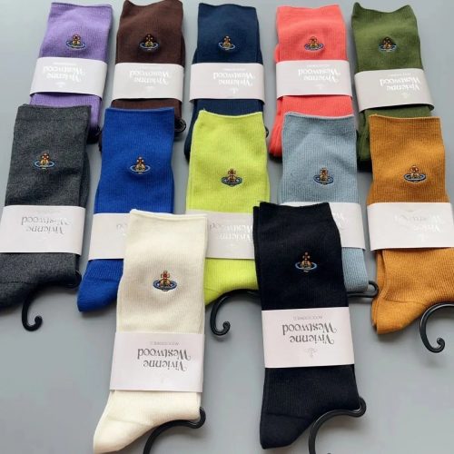 Vivienne Westwood Orb Embroidery Cotton Socks Multicolor