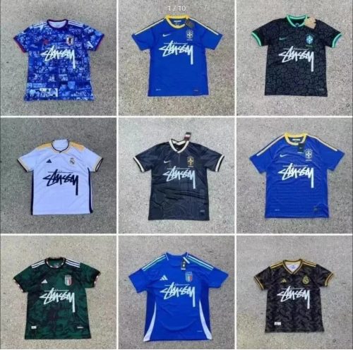 Stussy Graphic Soccer Jersey Casual T-Shirt Multicolor