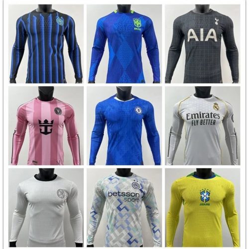 Design Soccer Jerseys Long Sleeve Sporty Football Kits Multicolor