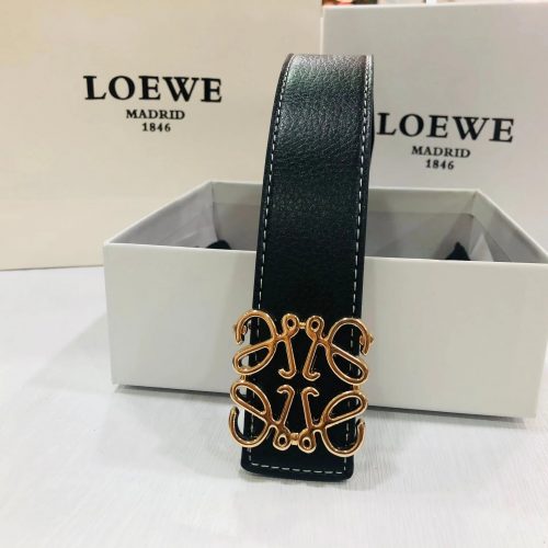 Loewe Anagram Classic Leather Belt Black