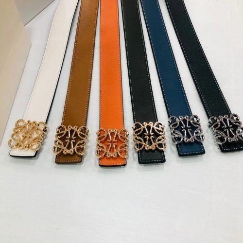 Loewe Anagram Leather Belt Multicolor