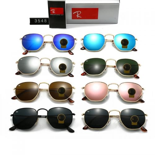 Ray-Ban Hexagonal Sunglasses Stylish Metal Frame Multicolor