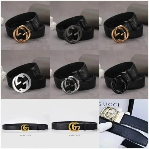 Gucci Interlocking G Leather Belt Black