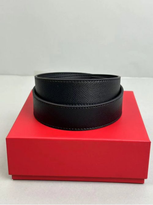 Design Saffiano Leather Belt Minimalist Accessory Black