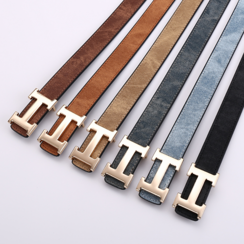 Hermès H Buckle Canvas Belt Multicolor