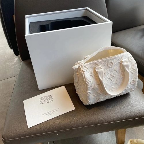 Louis Vuitton LV Speedy Bag Vase Jesmonite Home Decor White